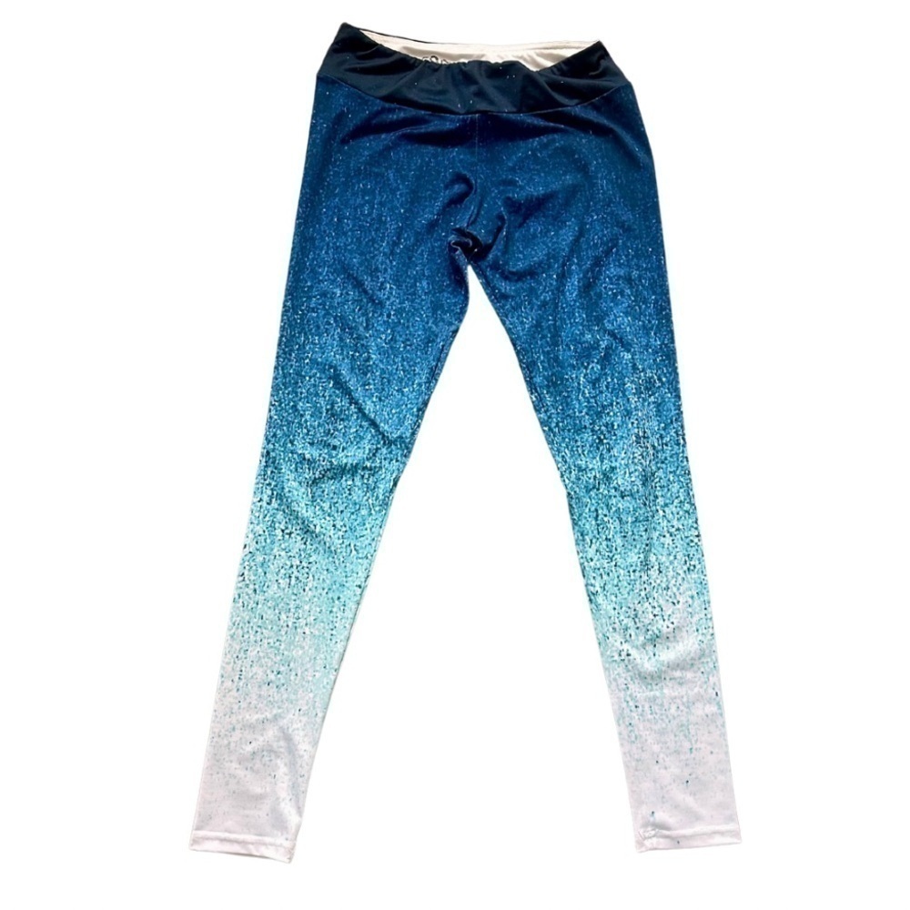 Society6 Women’s Ombre Blue Gradient Leggings - Size Medium, Stretch Fit